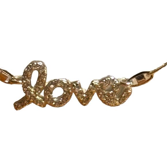 NWT Giani Bernini CZ Love Script Anklet in 18k Gold-Plated Sterling Silver - Picture 4 of 4